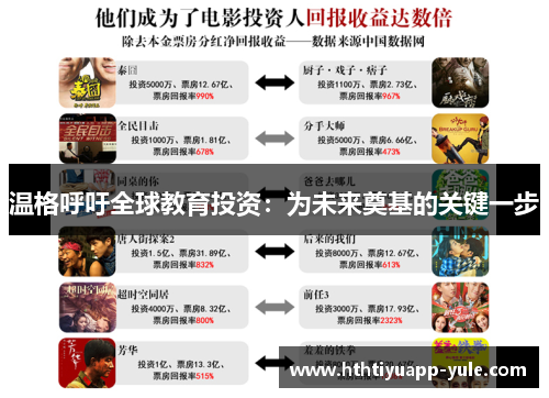 温格呼吁全球教育投资：为未来奠基的关键一步