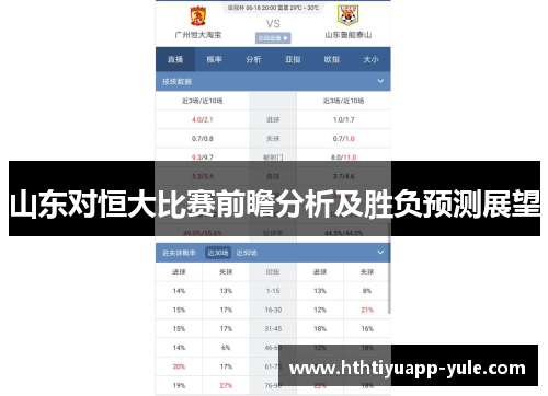 山东对恒大比赛前瞻分析及胜负预测展望